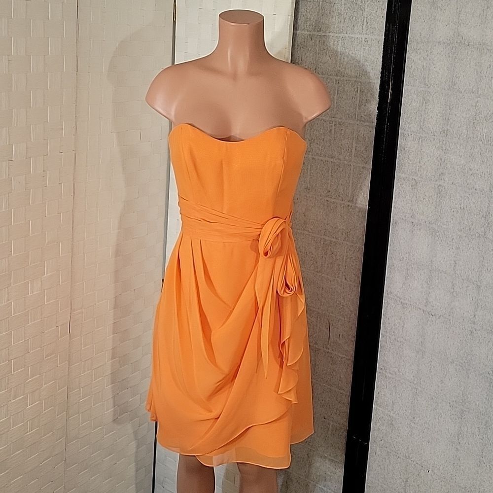 BRAND NEW JORDAN FASHION CHIFFON STRAPLESS SHORT COCKTAIL DRESS - Picture 4 of 15